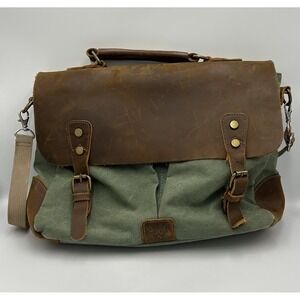 Wowbox Messenger Bag Heavy‎ Duty Canvas Leather Trim